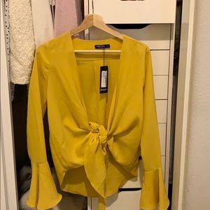Nasty gal Knot Bothered Tie Blouse